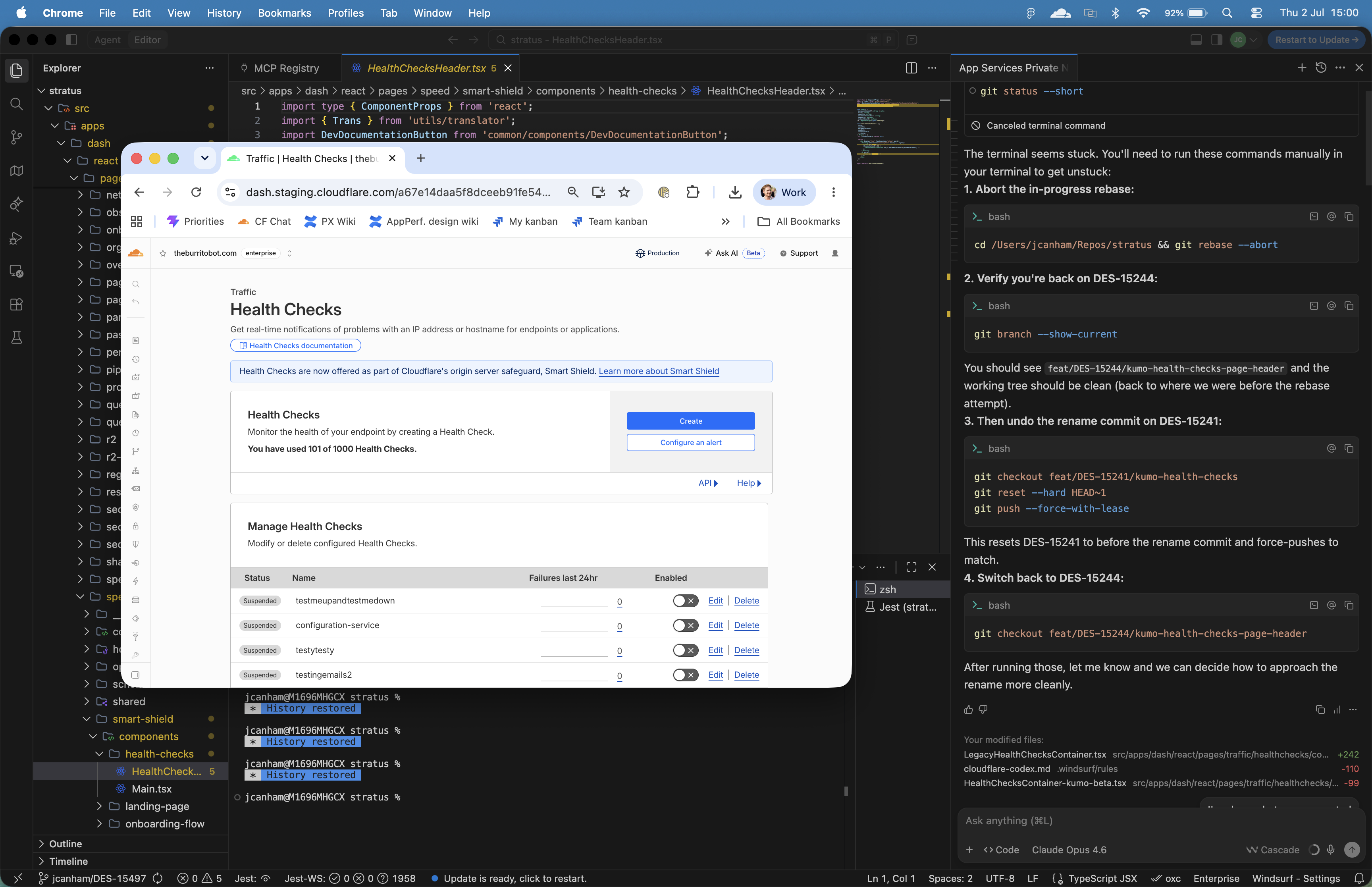 A designer working directly in an AI IDE.